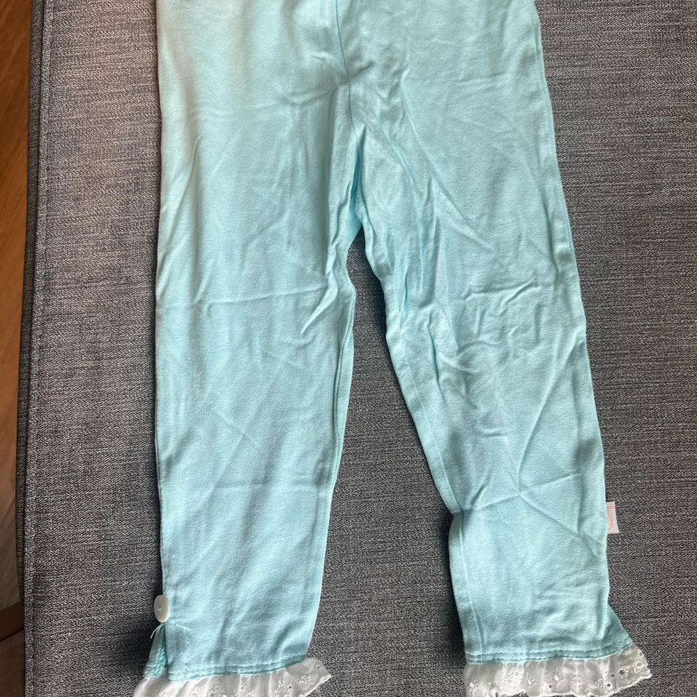 Kids Light Blue pants with Lace Trim